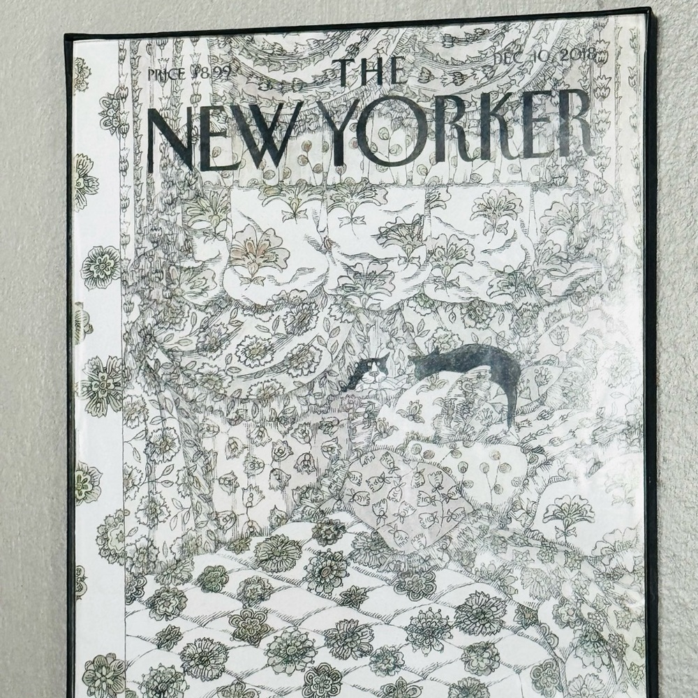 Framed, HOME COMFORTS Cover Art New Yorker Magazine, Illustrated Dec 10, 2018